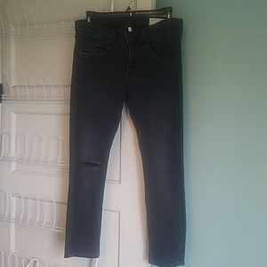 Rag & Bone Capri Split Ankle Ripped Skinny Jeans